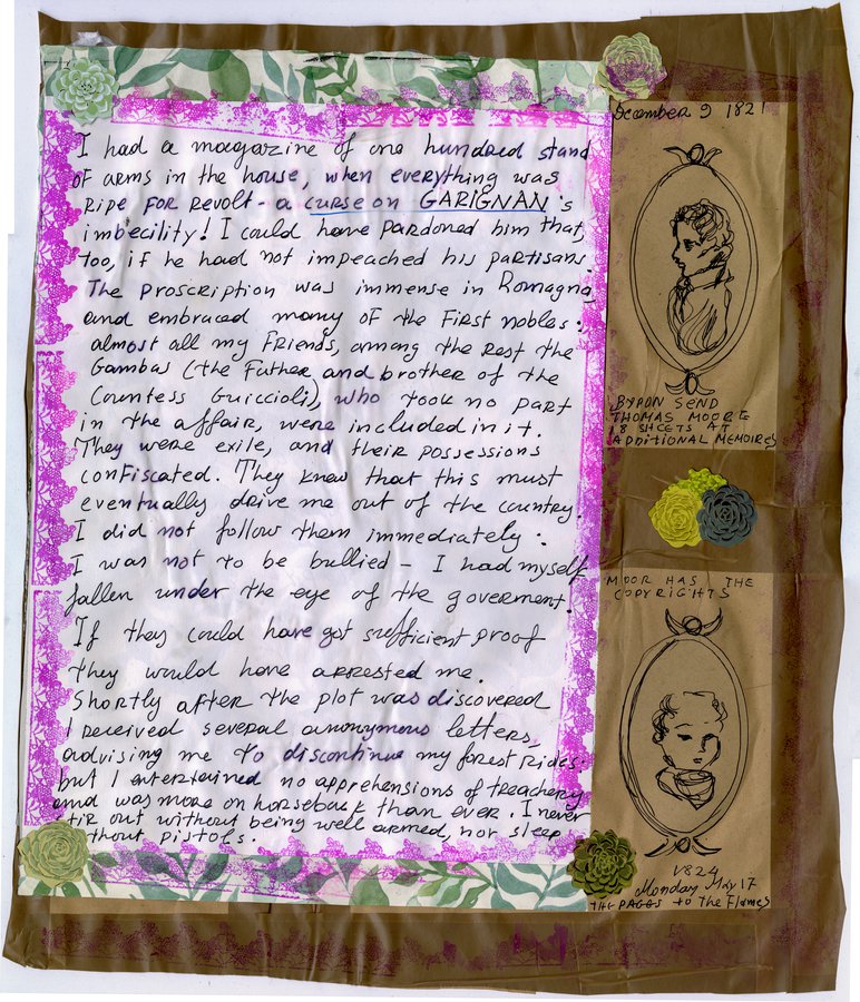 Lydia Venieri, Letter To Hobhouse